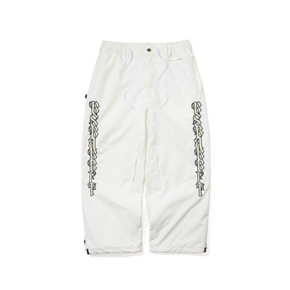 BSR2526FWPT027 VERTICAL APPLIQUE SUPER WIDE VENTILATION PANTS IVORY
