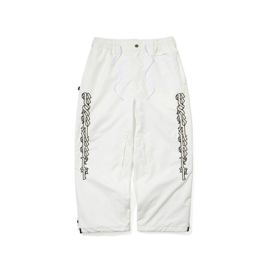 BSR2526FWPT027 VERTICAL APPLIQUE SUPER WIDE VENTILATION PANTS IVORY