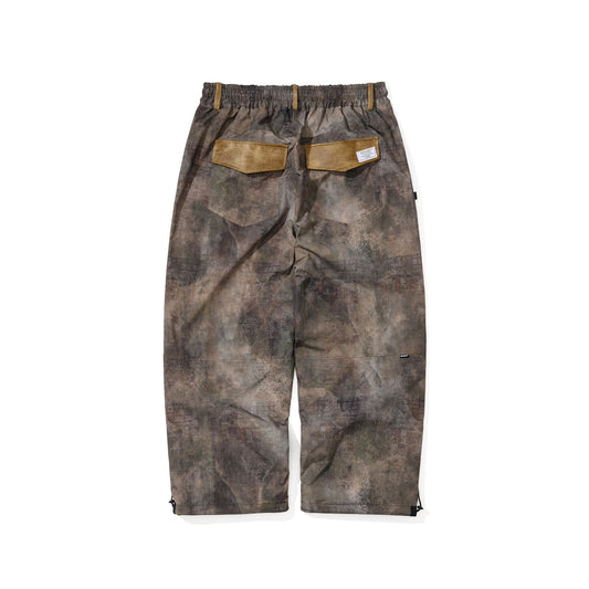 BSR2526FWPT028 VERTICAL APPLIQUE SUPER WIDE VENTILATION PANTS WOOD BROWN