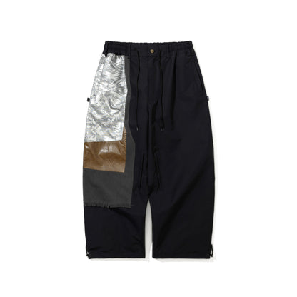 BSR2526FWPT030 AGED CONTRAST SUPER WIDE VENTILATION PANTS BLACK