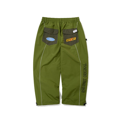 BSR2526FWPT035 PATCHED UTILITY SUPER WIDE VENTILATION PANTS GREEN