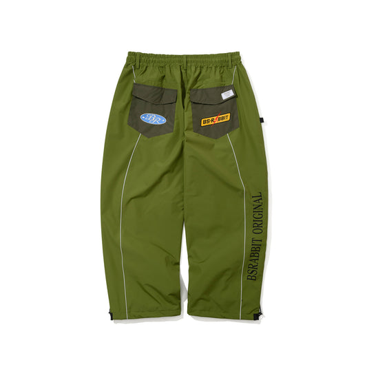 BSR2526FWPT035 PATCHED UTILITY SUPER WIDE VENTILATION PANTS GREEN