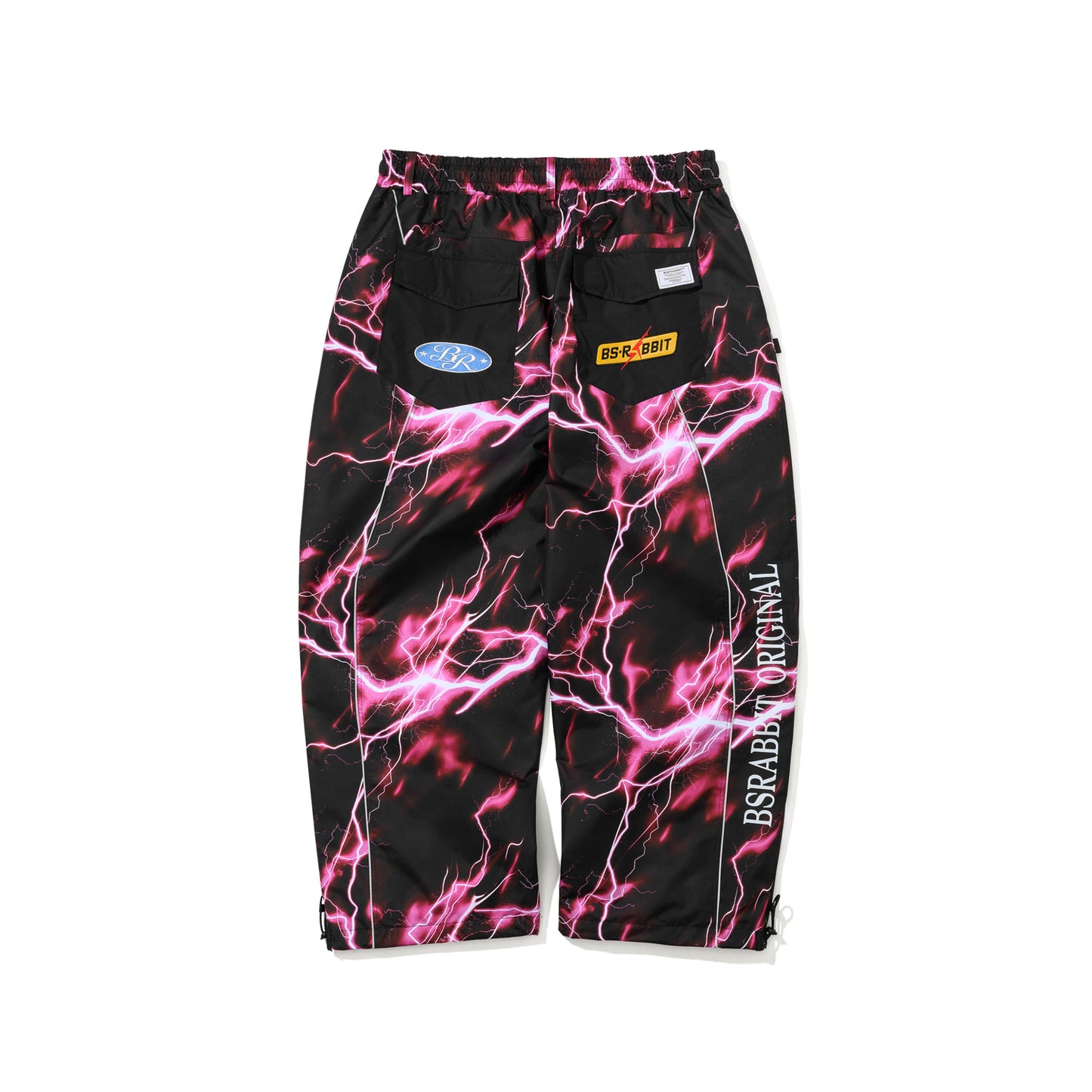 BSR2526FWPT037 PATCHED UTILITY SUPER WIDE VENTILATION PANTS BLACK / THUNDER PINK