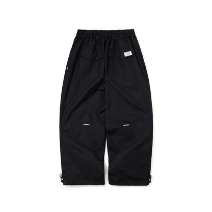 BSR2526FWPT046 VERTICAL PRINT SUPER WIDE VENTILATION PANTS BLACK