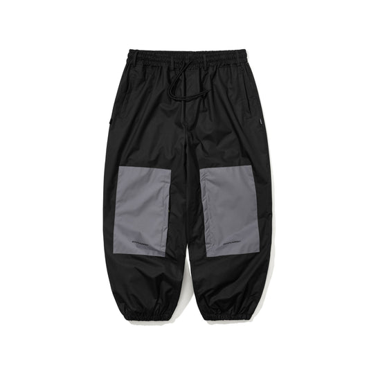 BSR2526FWPT057 DUAL TONE SUPER WIDE JOGGER PANTS BLACK