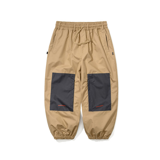 BSR2526FWPT058 DUAL TONE SUPER WIDE JOGGER PANTS BEIGE