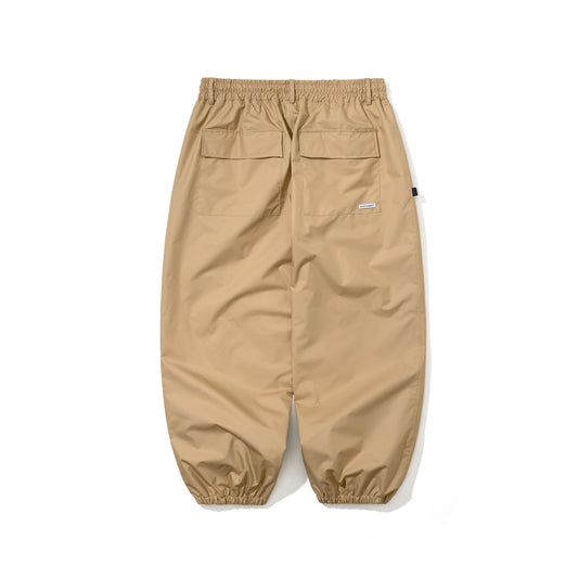 BSR2526FWPT058 DUAL TONE SUPER WIDE JOGGER PANTS BEIGE