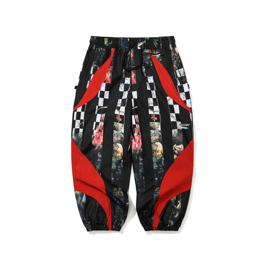 BSR2526FWPT069 BSRBT SPORTY SUPER WIDE JOGGER PANTS CHECKERED BLOOM