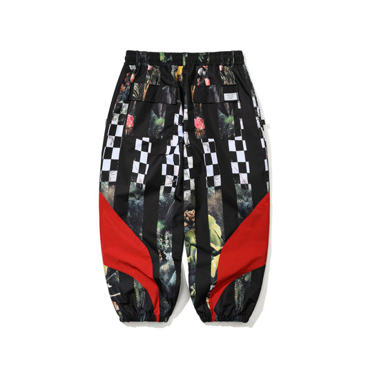 BSR2526FWPT069 BSRBT SPORTY SUPER WIDE JOGGER PANTS CHECKERED BLOOM