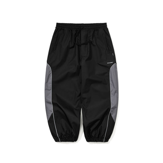 BSR2526FWPT070 LIGHT WEIGHT REFLECTIVE LINE SUPER WIDE JOGGER PANTS BLACK