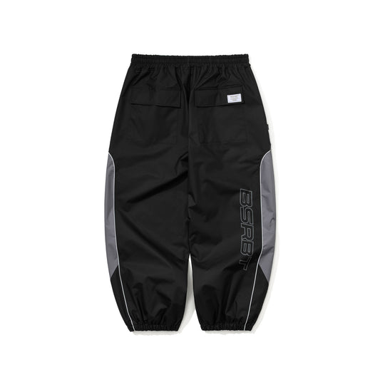 BSR2526FWPT070 LIGHT WEIGHT REFLECTIVE LINE SUPER WIDE JOGGER PANTS BLACK