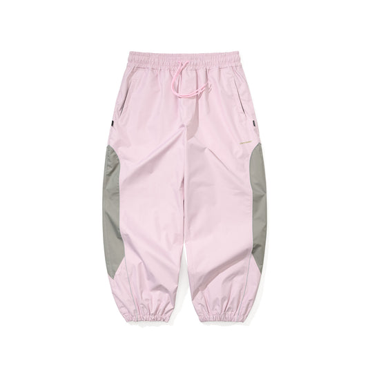 BSR2526FWPT071 LIGHT WEIGHT REFLECTIVE LINE SUPER WIDE JOGGER PANTS BABY PINK