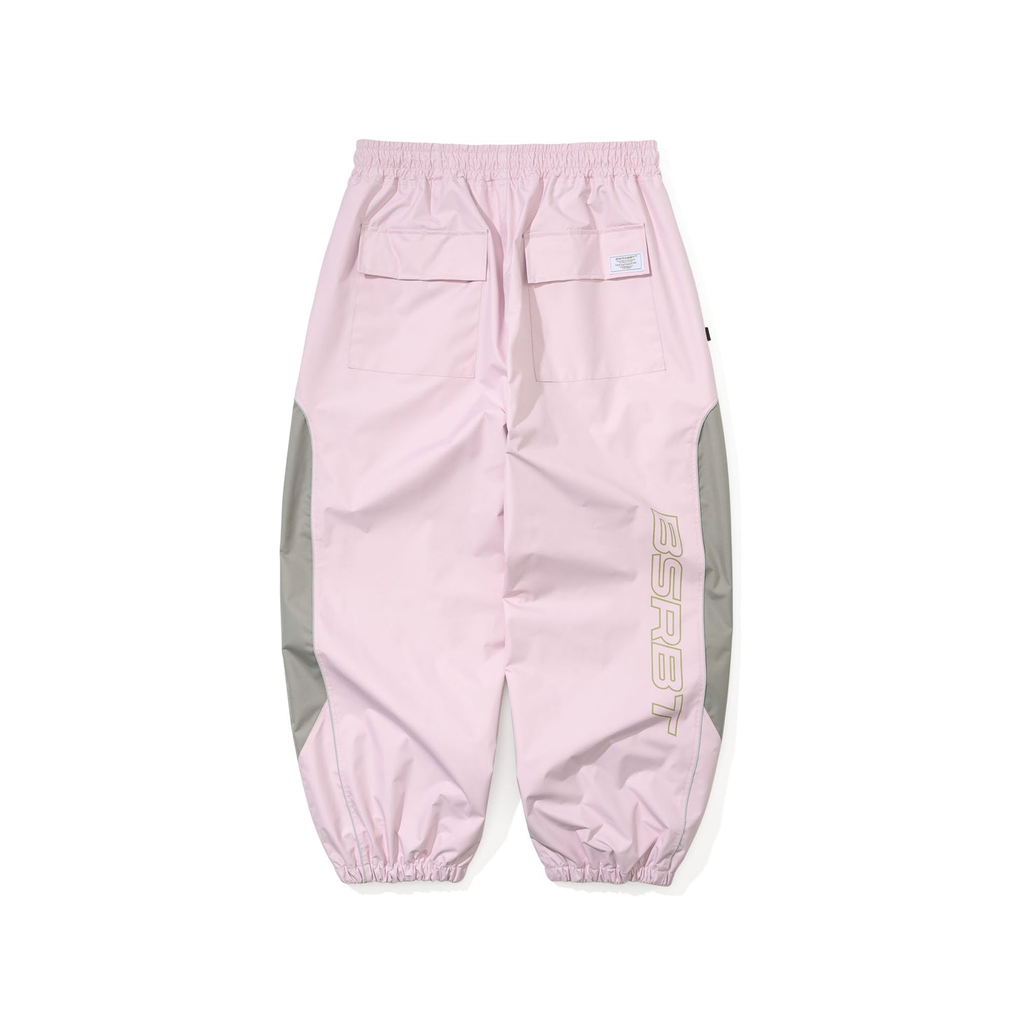 BSR2526FWPT071 LIGHT WEIGHT REFLECTIVE LINE SUPER WIDE JOGGER PANTS BABY PINK