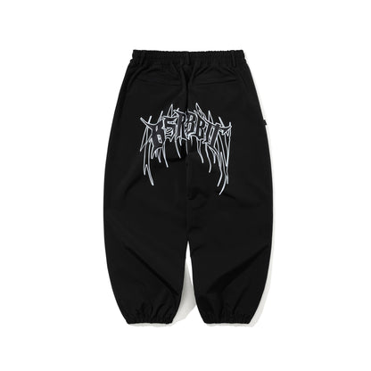 BSR2526FWPT080 DEATH LOGO 3L SUPER WIDE JOGGER PANTS BLACK