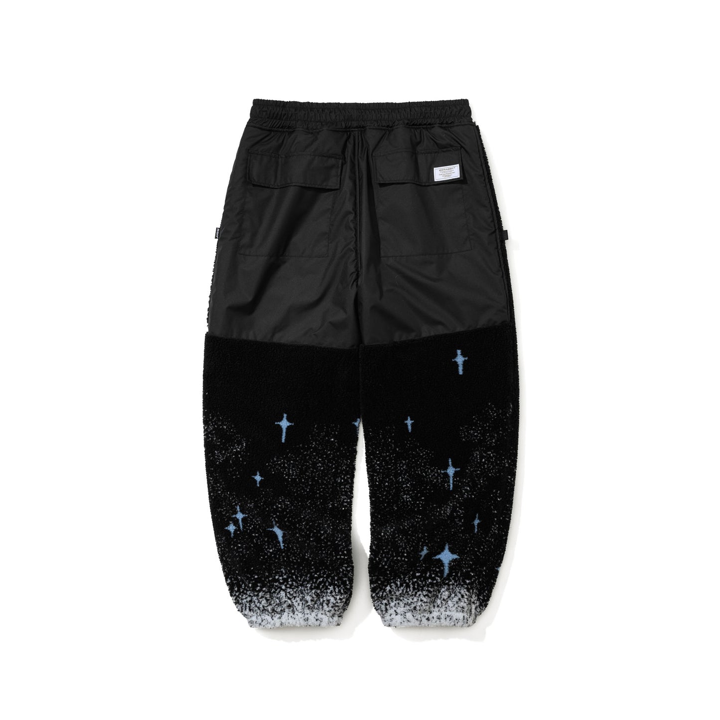 BSR2526FWPT082 SMOKING RABBIT FLEECE WIDE JOGGER PANTS BLACK