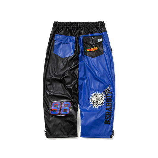 BSR2526FWPT086 BSRBT BLUE FLAME 98 WIDE VENTILATION PANTS BLACK WHITE