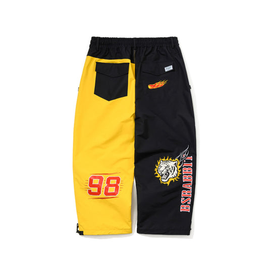 BSR2526FWPT087 BSRBT RED FLAME 98 WIDE VENTILATION PANTS BLACK YELLOW