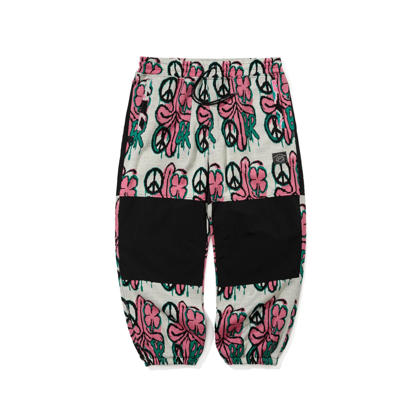 BSR2526FWPT089 PEACE BR JACQUARD WIDE JOGGER PANTS WHITE