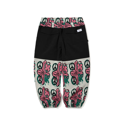 BSR2526FWPT089 PEACE BR JACQUARD WIDE JOGGER PANTS WHITE