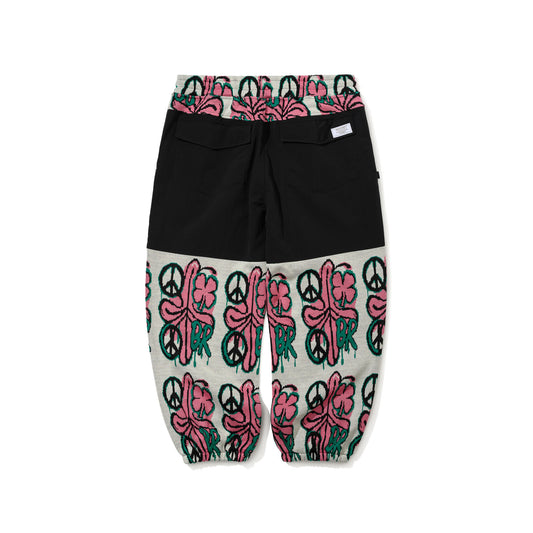 BSR2526FWPT089 PEACE BR JACQUARD WIDE JOGGER PANTS WHITE
