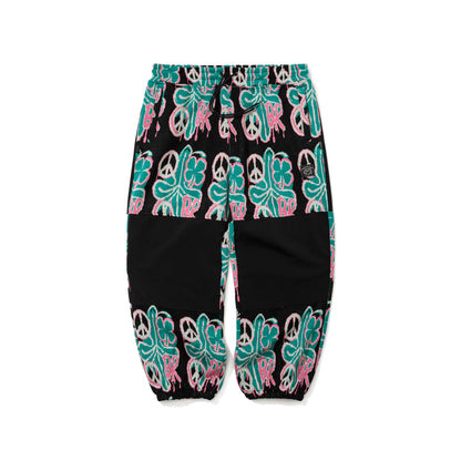BSR2526FWPT090 PEACE BR JACQUARD WIDE JOGGER PANTS BLACK
