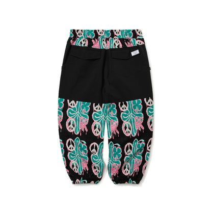 BSR2526FWPT090 PEACE BR JACQUARD WIDE JOGGER PANTS BLACK