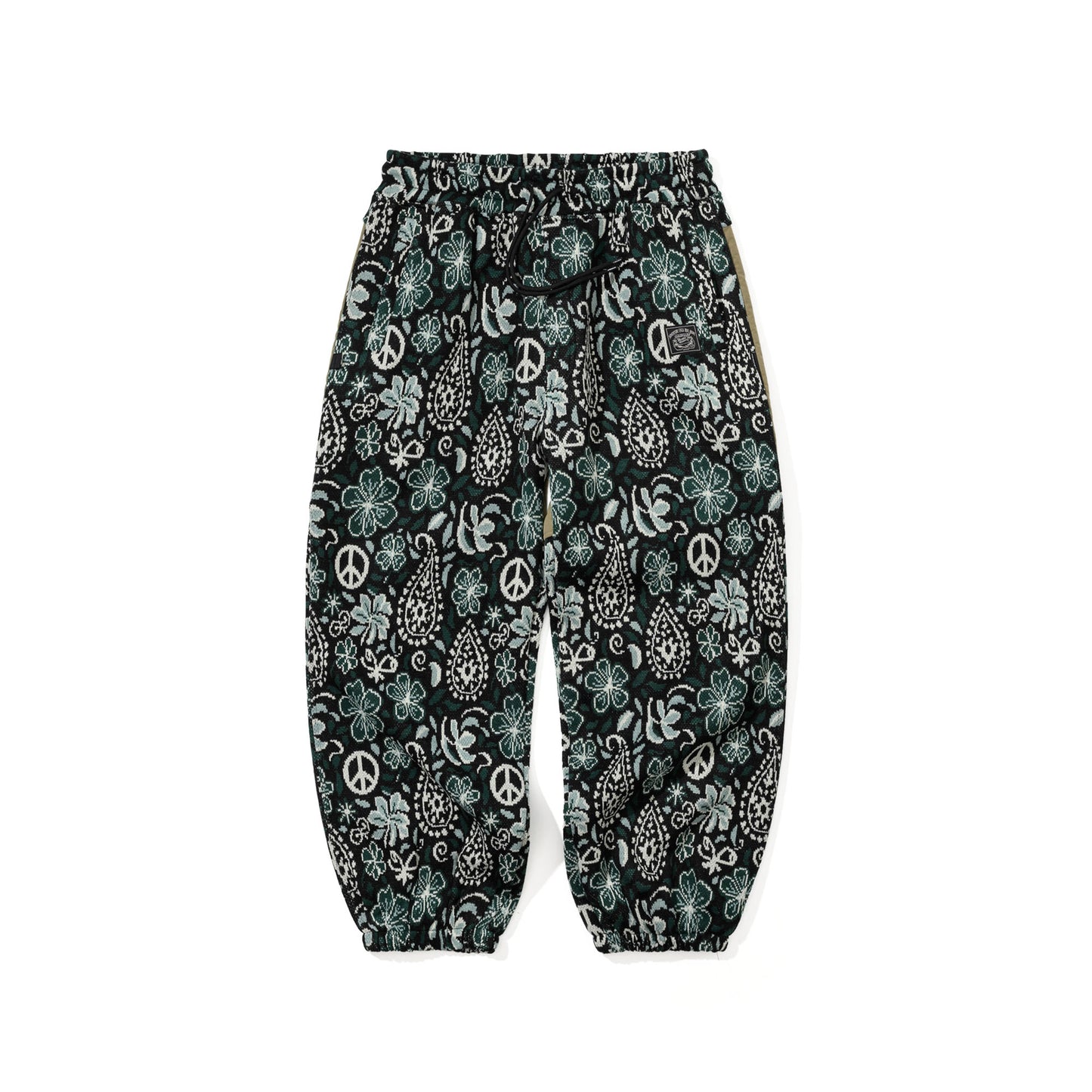 BSR2526FWPT092 PEACE BR JACQUARD WIDE JOGGER PANTS KHAKI