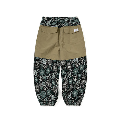 BSR2526FWPT092 PEACE BR JACQUARD WIDE JOGGER PANTS KHAKI
