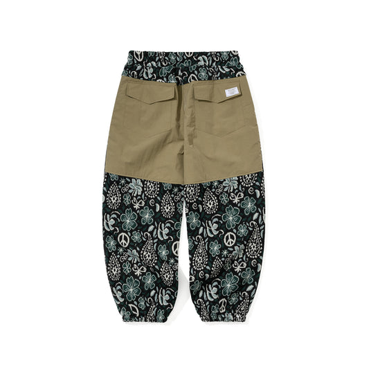 BSR2526FWPT092 PEACE BR JACQUARD WIDE JOGGER PANTS KHAKI