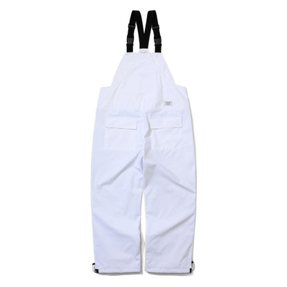 BSR2526FWPT093 VARIETY PATCHWORK WIDE BIB PANTS WHITE