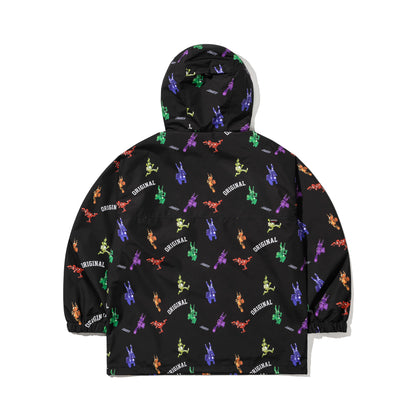 BSRABBIT RAINBOW TR HOODED ANORAK JACKET BLACK BSR2425FWJK147