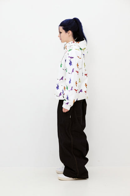 BSRABBIT RAINBOW TR HOODED ANORAK JACKET WHITE BSR2425FWJK146
