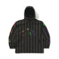 BSRABBIT RAINBOW TR STRIPE HOODED JACKET BLACK BSR2425FWJK108