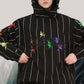 BSRABBIT RAINBOW TR STRIPE HOODED JACKET BLACK BSR2425FWJK108