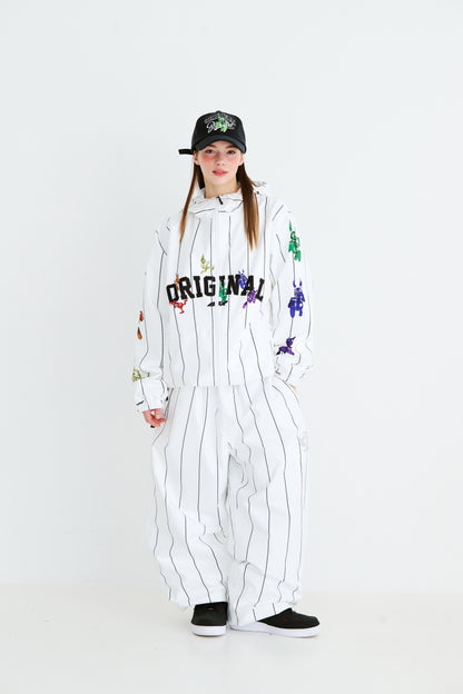 BSRABBIT RAINBOW TR STRIPE HOODED JACKET WHITE BSR2425FWJK109
