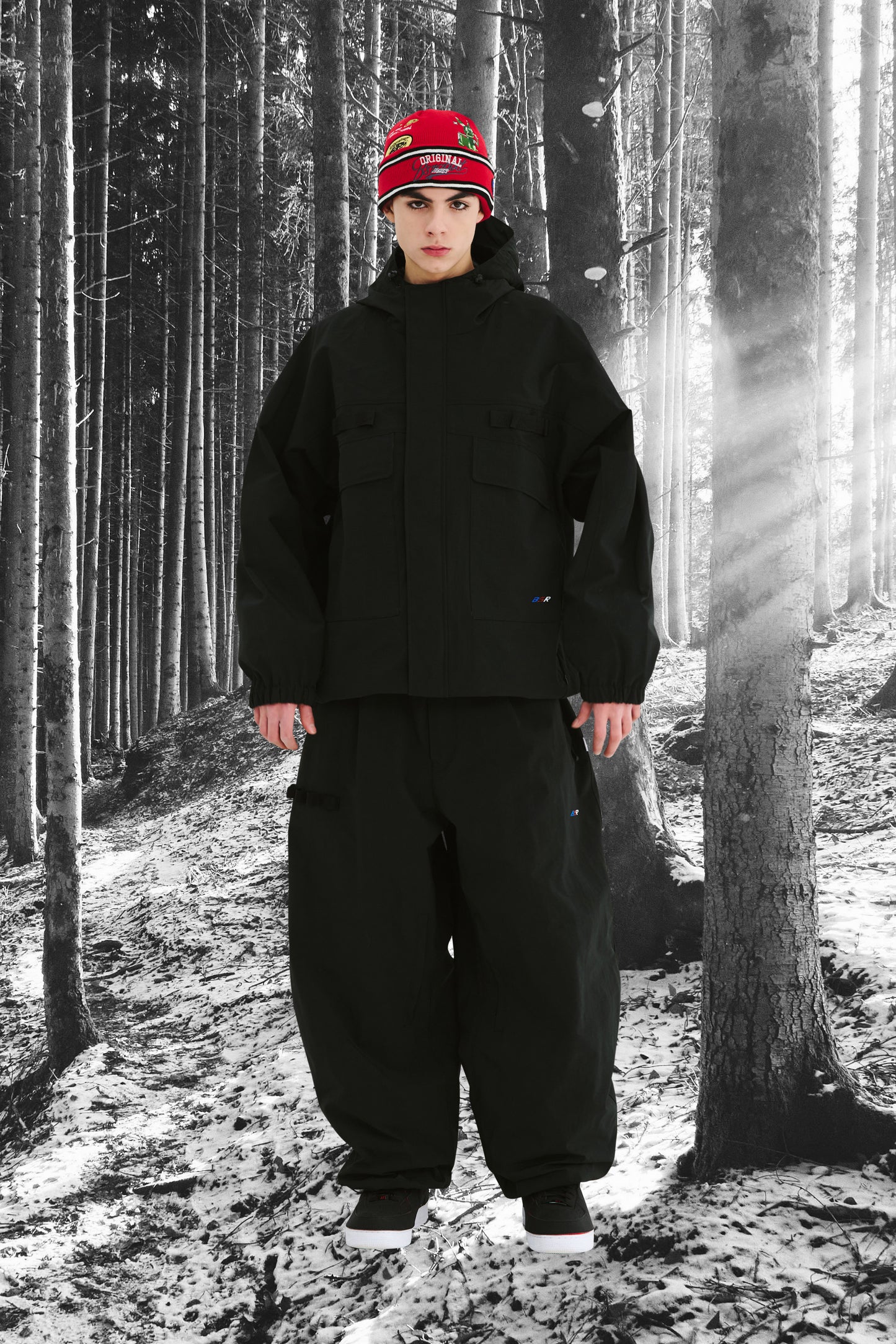 BSRABBIT REFINED SUPER WIDE VENTILATION PANTS BLACK BSR2425FWPT035