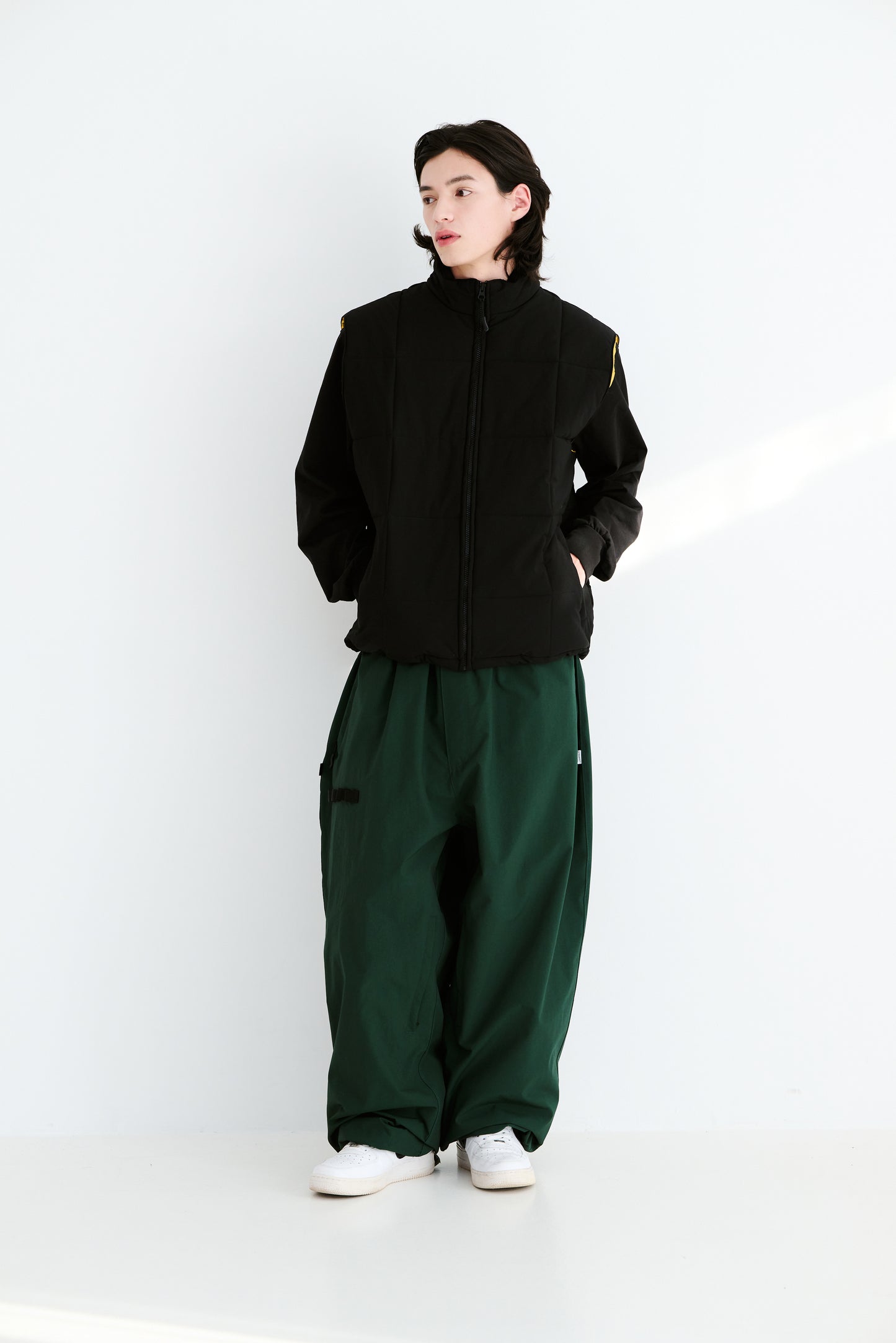 BSRABBIT REFINED SUPER WIDE VENTILATION PANTS DARK GREEN BSR2425FWPT034