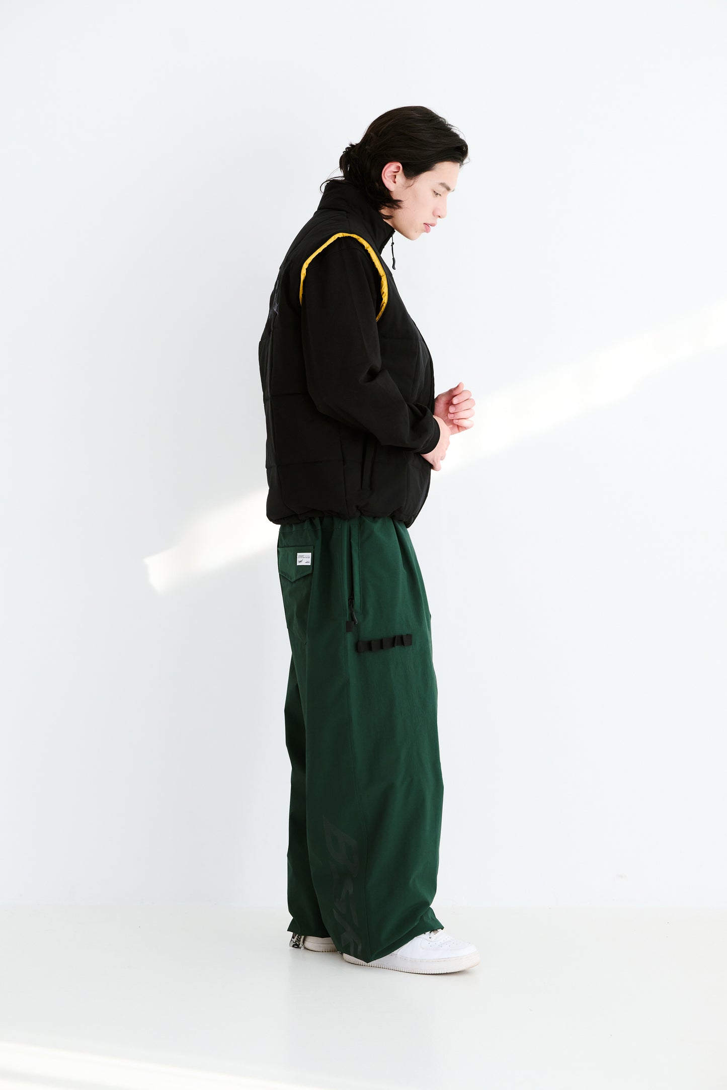 BSRABBIT REFINED SUPER WIDE VENTILATION PANTS DARK GREEN BSR2425FWPT034