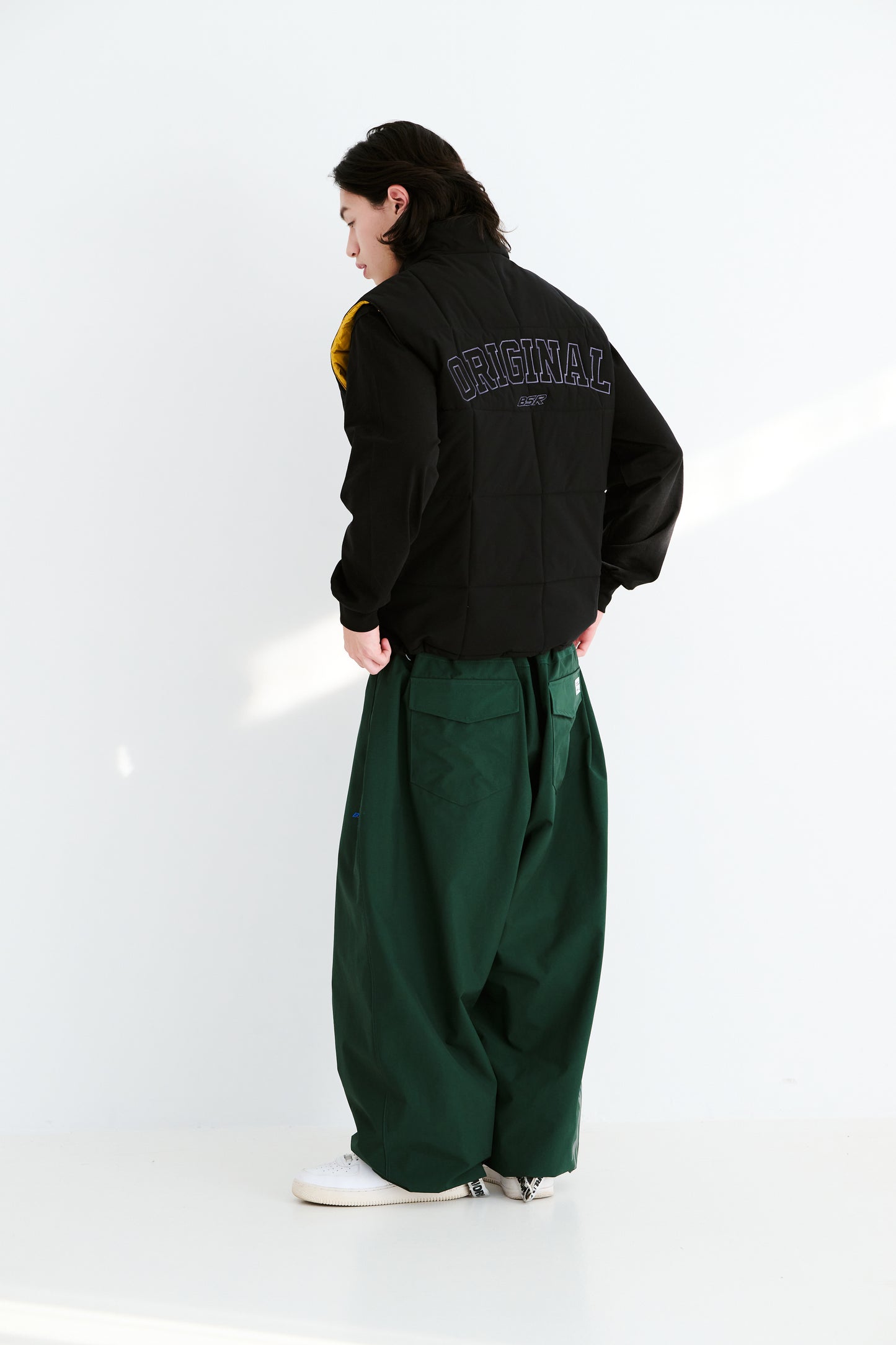 BSRABBIT REFINED SUPER WIDE VENTILATION PANTS DARK GREEN BSR2425FWPT034