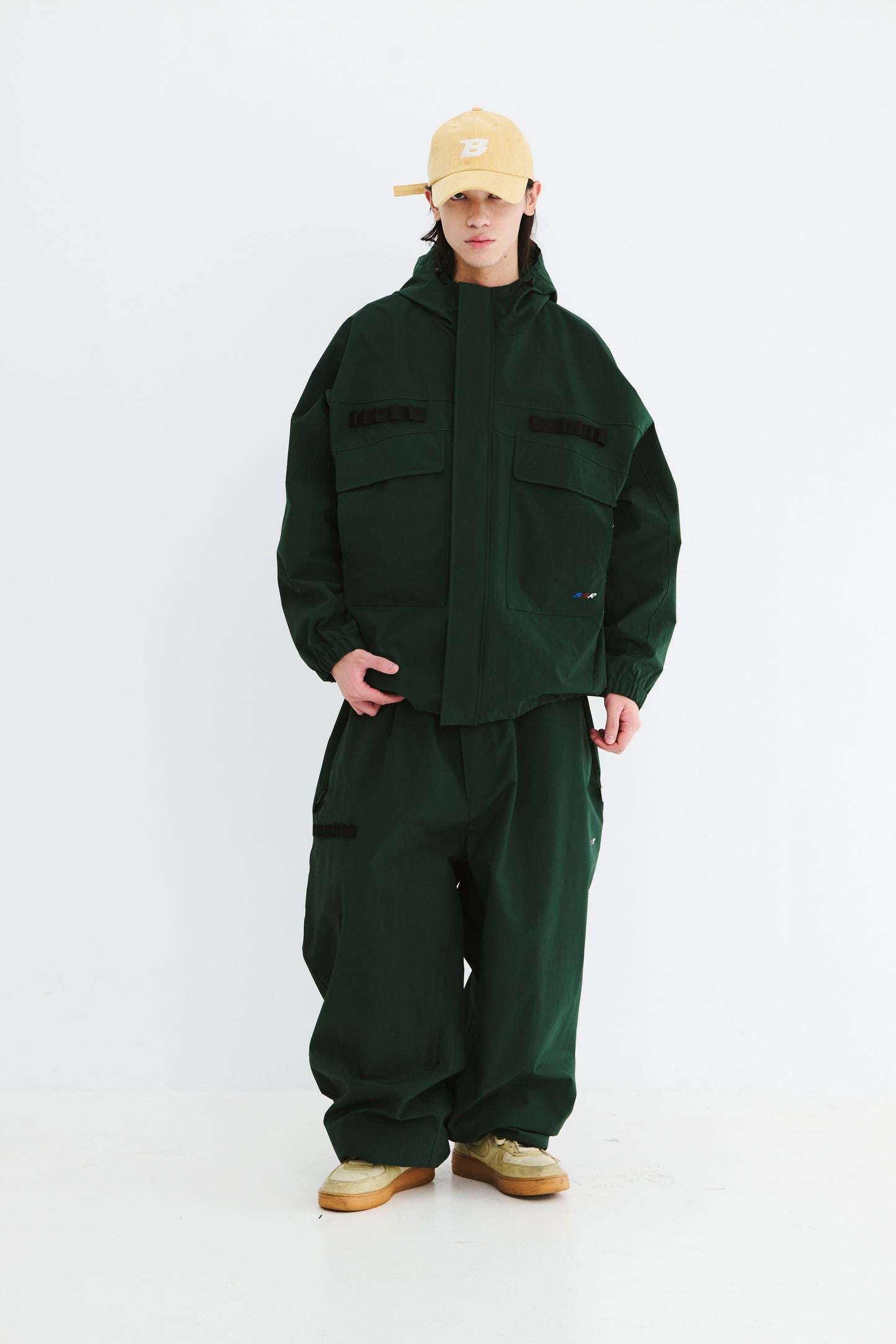 BSRABBIT REFINED SUPER WIDE VENTILATION PANTS DARK GREEN BSR2425FWPT034