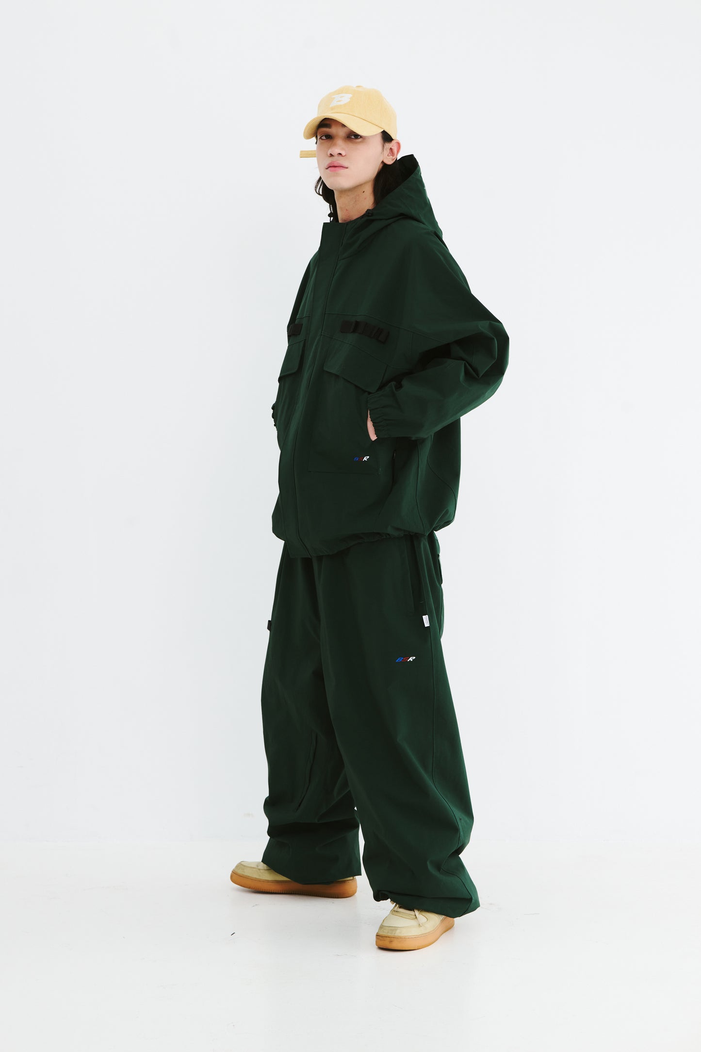 BSRABBIT REFINED SUPER WIDE VENTILATION PANTS DARK GREEN BSR2425FWPT034