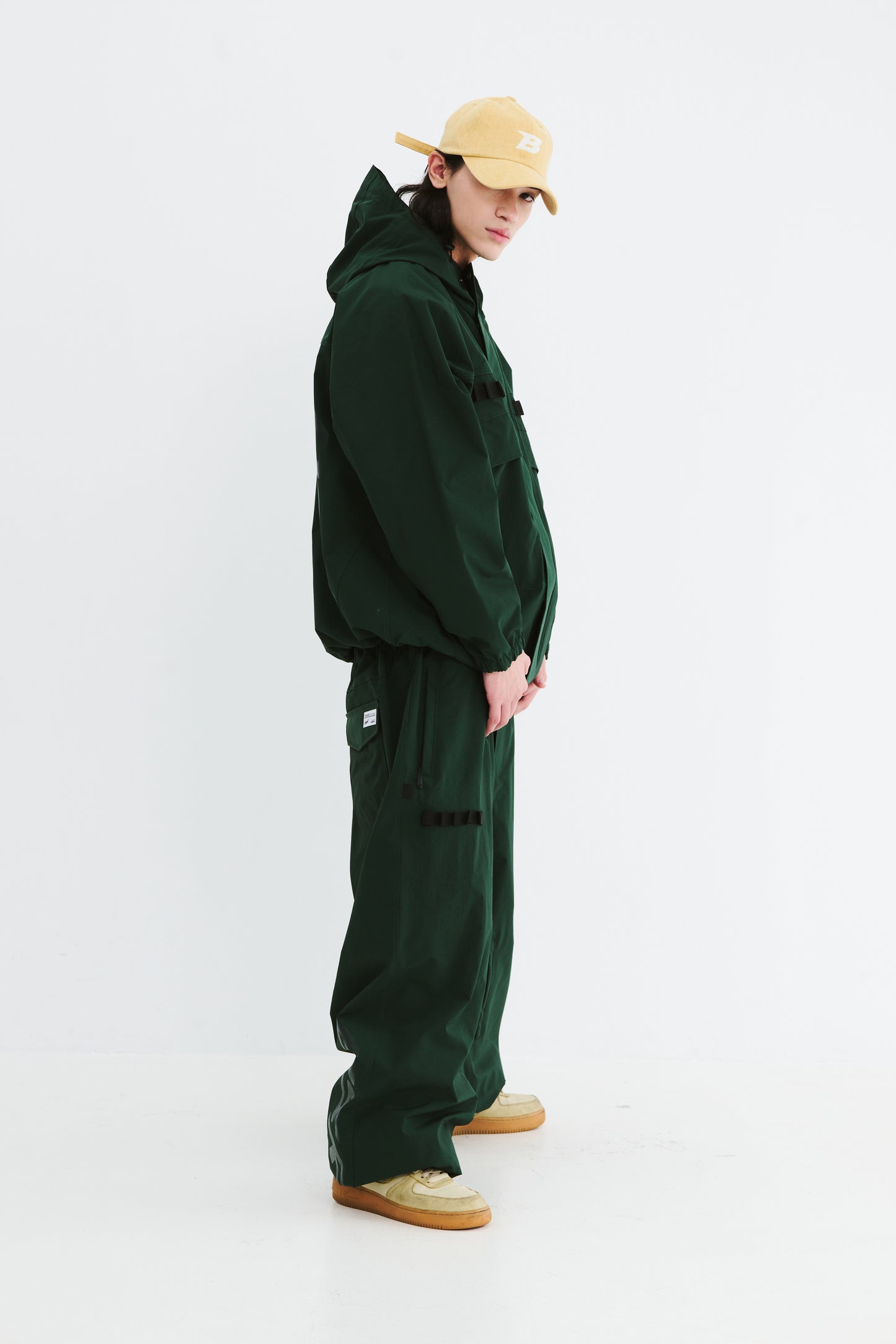 BSRABBIT REFINED SUPER WIDE VENTILATION PANTS DARK GREEN BSR2425FWPT034