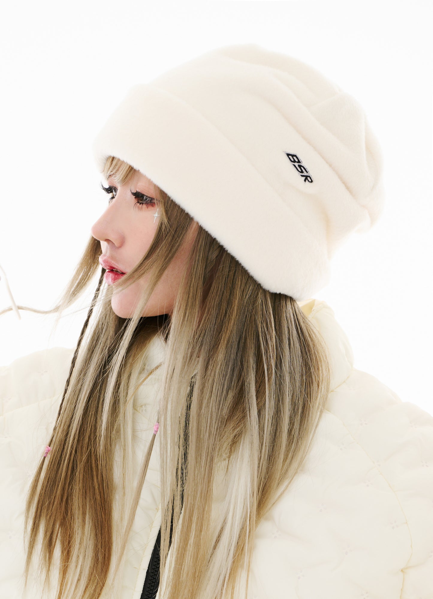 BSRABBIT SOFT FUR BEANIE CREAM BSR2425FWBN043