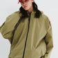 BSRABBIT SOFT PEACH HOODED JACKET KHAKI BSR2425FWJK089