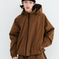 BSRABBIT SOFT PEACH HOODED JACKET LIGHT BROWN BSR2425FWJK090