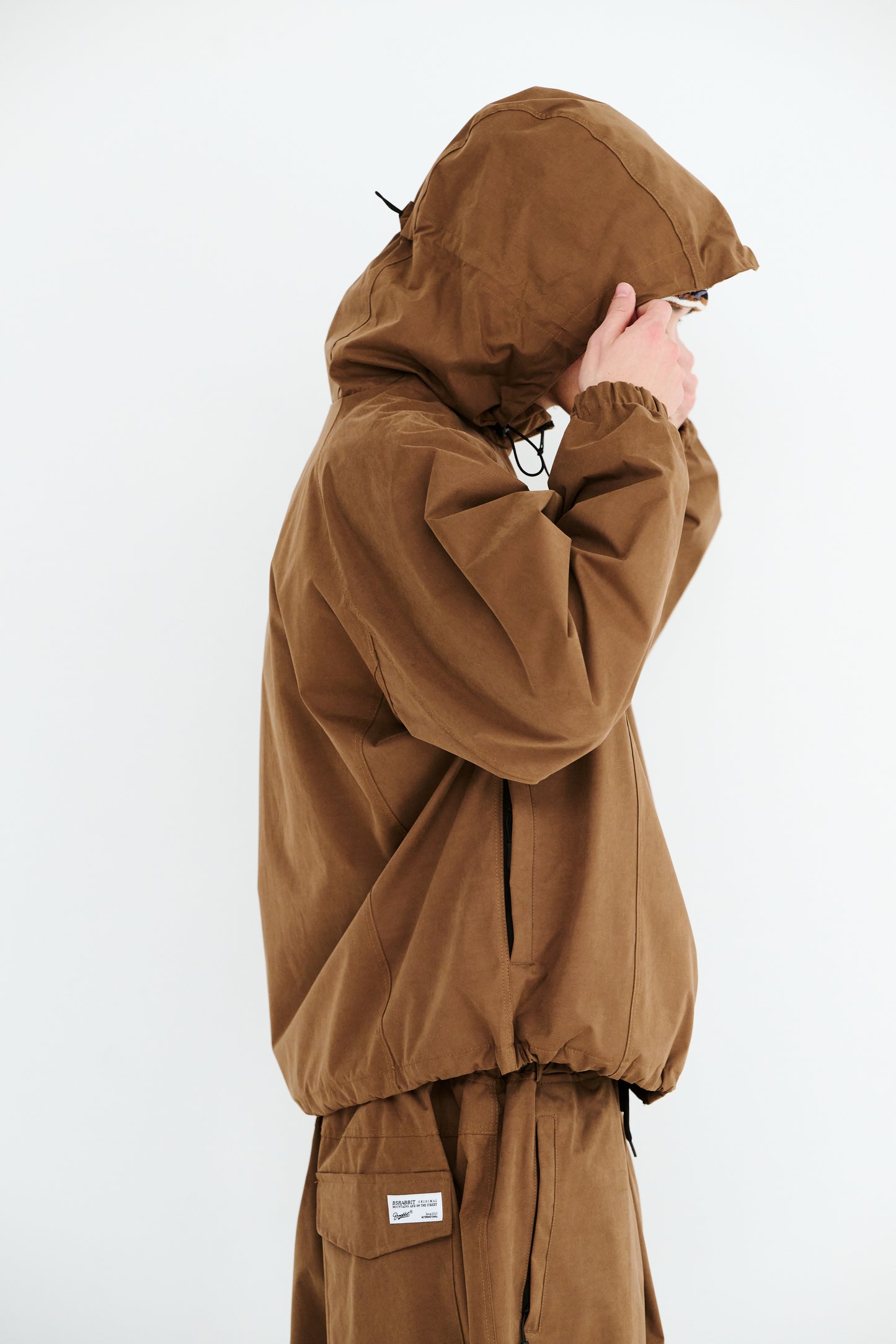 BSRABBIT SOFT PEACH HOODED JACKET LIGHT BROWN BSR2425FWJK090