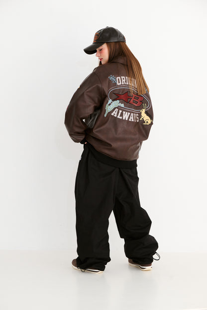 BSRABBIT SOFT PEACH SUPER WIDE VENTILATION PANTS BLACK BSR2425FWPT065