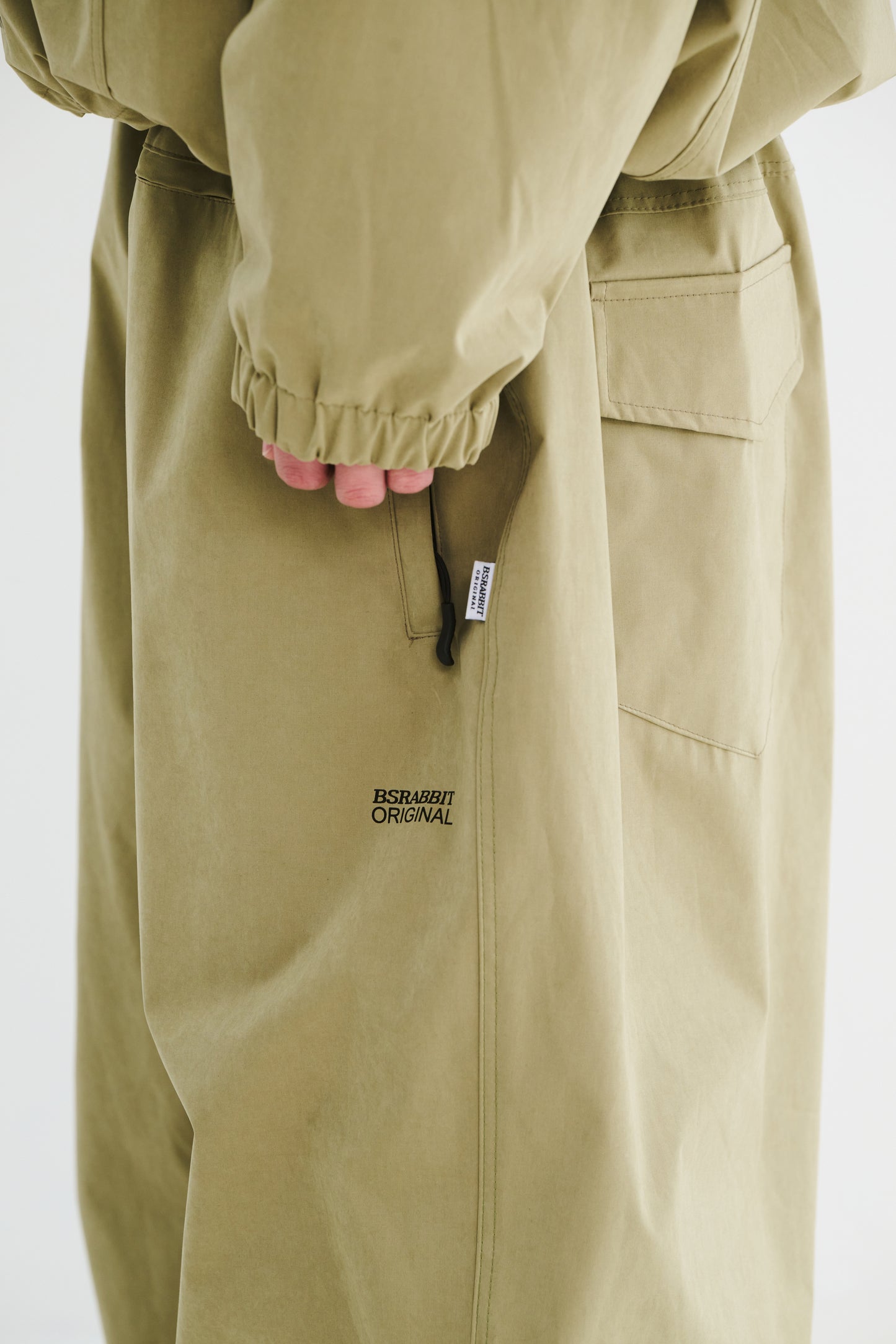 BSRABBIT SOFT PEACH SUPER WIDE VENTILATION PANTS KHAKI BSR2425FWPT066