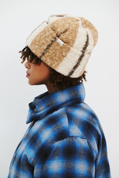 BSRABBIT SOFTLY BEANIE BROWN STRIPE BSR2425FWBN048