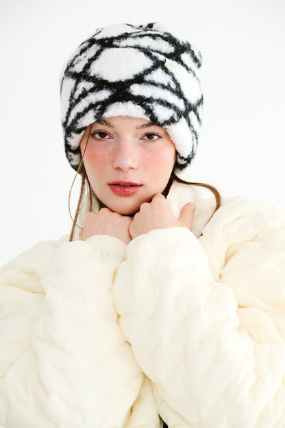 BSRABBIT SOFTLY BEANIE TANGLED WHITE BSR2425FWBN050